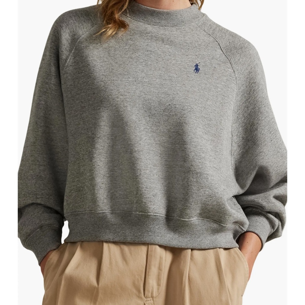 Polo by Ralph Lauren Cropped Black Sweatshirt in Medium